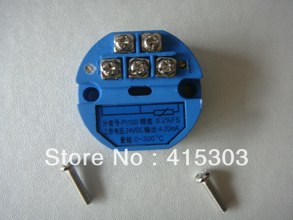 

Free Shipping 5PCS per Lot 0-300C Temperature range 0.2% Pt100 Transmitter with 4-20mA output