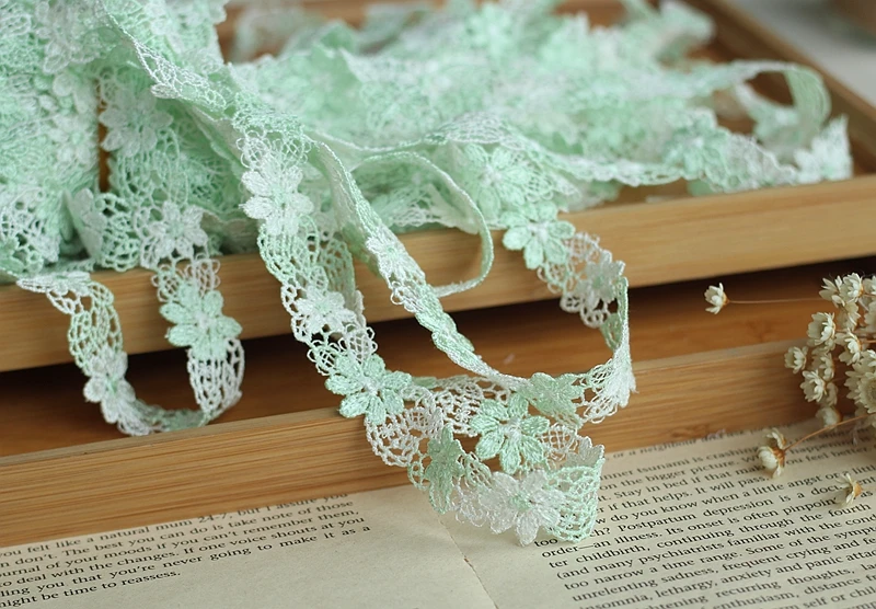 MLAEY 2y/lot Venise Lace Trim, Lace Fabric ,Rose Appliques Lace Ribbon , Alter Couture Supplies Vintage Style
