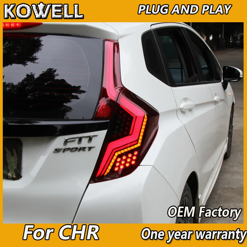 Car Styling For HONDA Fit Taillights 2014-2018 Fit Tail Light Rear DRL+Brake+Reversing+Moving Turn Signal+Fog