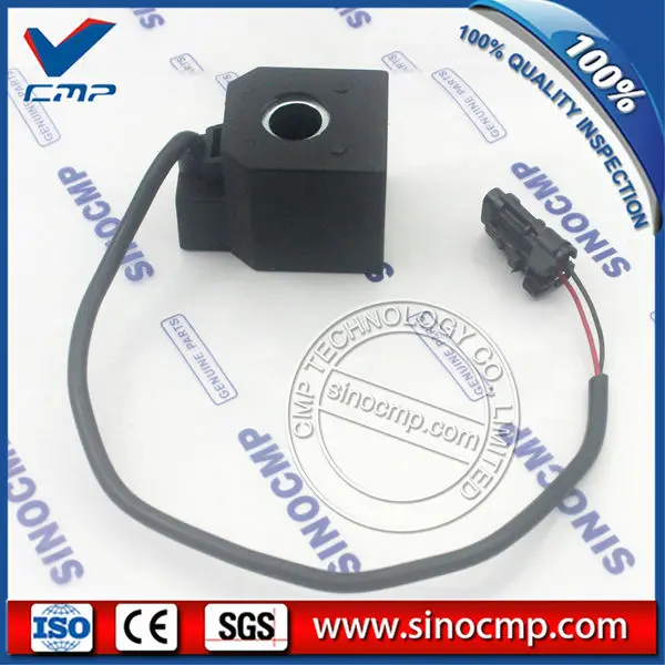 SINOCMP R210-5 27V Square Solenoid Coil (H: 39mm, Φ: 13mm) For Hyundai Excavator