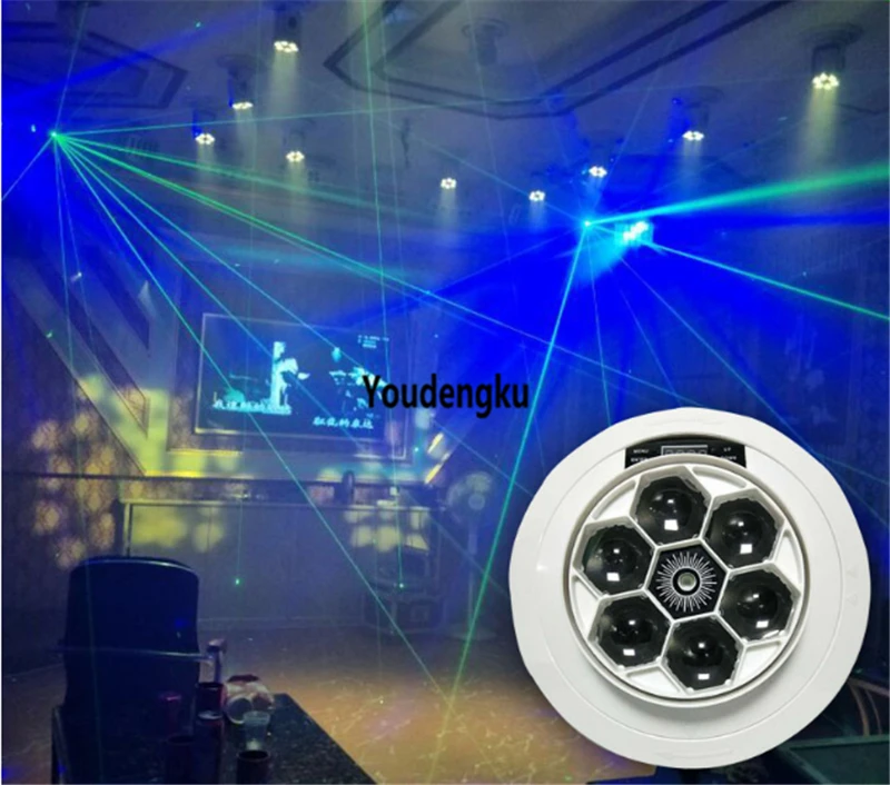 

4 pieces 6X10W bee eye RGBW full color dmx night club stage lighting green color laser beam light