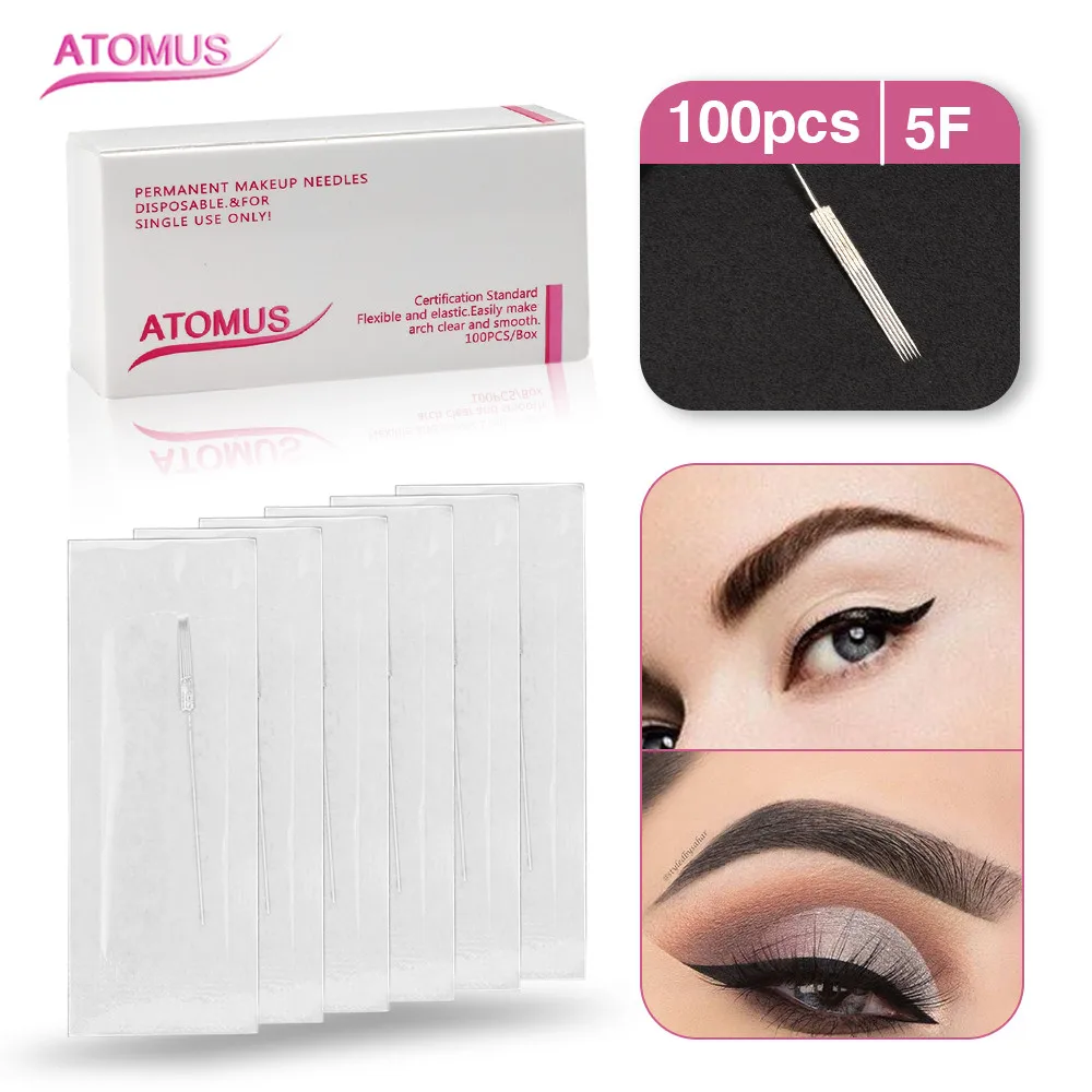 

100pcs 5F Microblade Needles Laminas Para Tebori Blading Tebore Frivolite Naalden Eyebrow Tattoo Needling Accessories