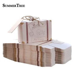 10/50/100PCS Suitcase Candy Box Bonbonniere Wedding Gift Bags Travel Themed Party Favors Birthday Baby Shower Decoration
