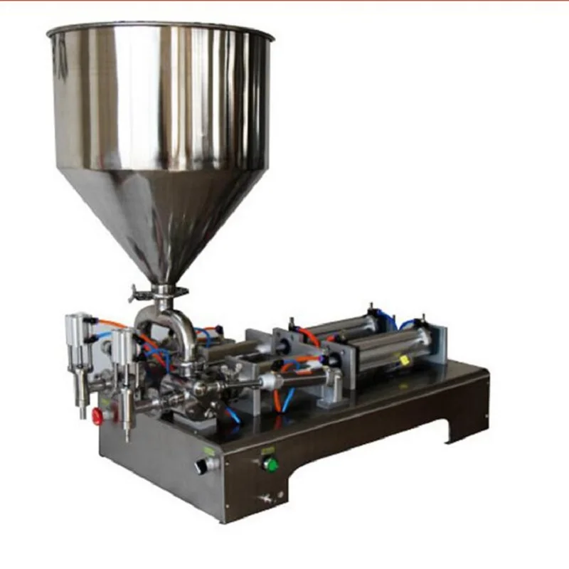 Semi-automatic paste piiling machine with two heads / cosmetic filling machine from sale