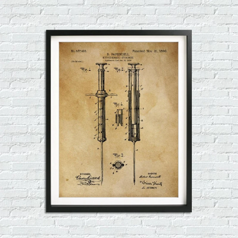 Vintage Medical Equipment Patent Blueprint Posters And Prints Medicine Wall Art Canvas Painting Doctor Gift Clinic Decor