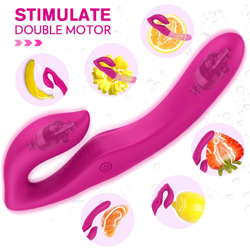 Erotic Strapless Strap-on Dildo Vibrators for Women Double-heads Vibrating Penis Lesbian Toys for Adult Sex Toys for Couples