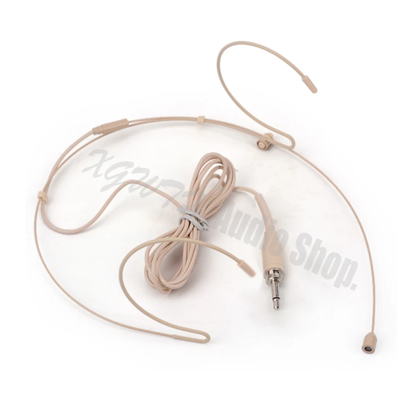 Mini Dual Earhook Condenser Cardioid Headset Microphone For Karaoke Wireless Body-Pack Transmitter 3.5mm Male Screw Thread Plug