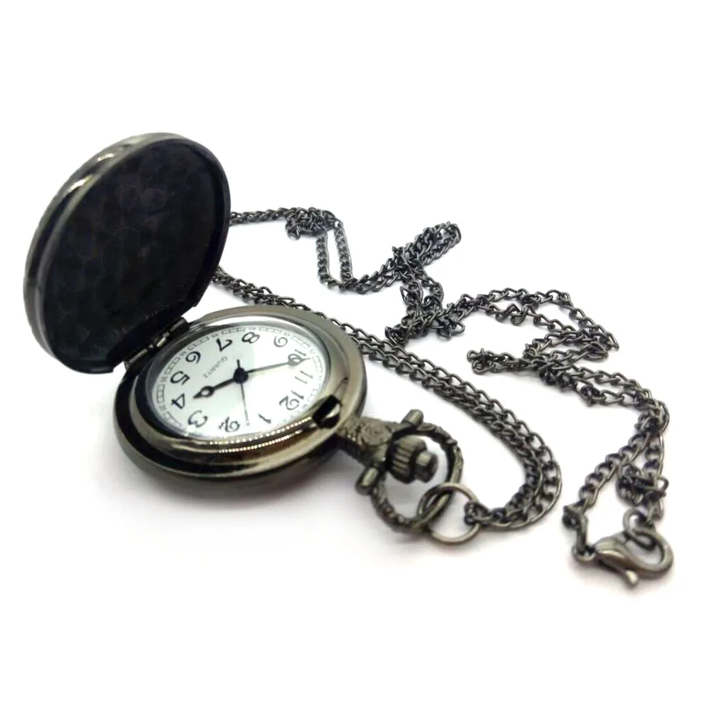 DIY 2020 NEW Fashion quartz black Modern hours hours pendant Necklace pocket watches gift