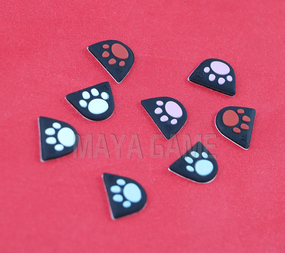 2sets=4pcs Cat Paw Custom Design Silicone Trigger Key Sticker Case Cap Adhensive for PS4 Controller L2 R2 Button Cover