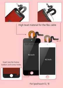 Bilashmart AAA+ LCD iPod Touch 4 5 6 LCD Touch Screen Digitizer Assembly iPod Touch 5 6 Screen No Dead Pixels