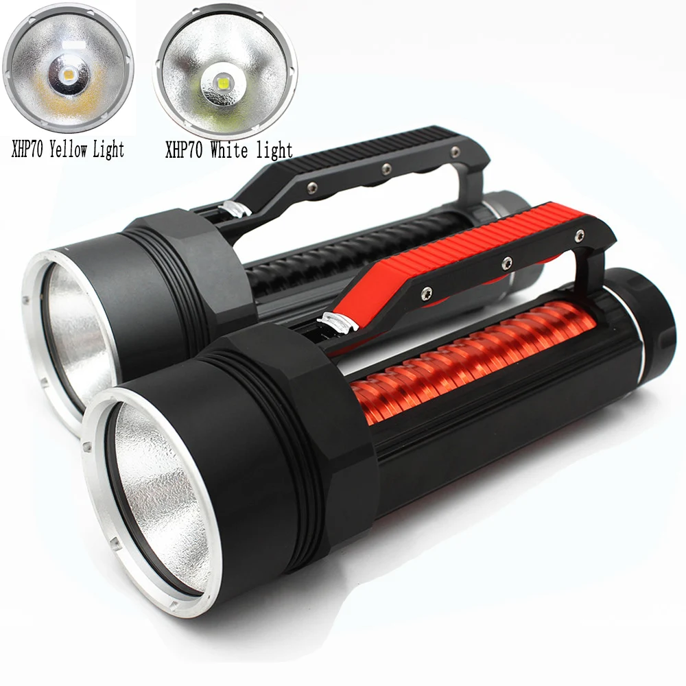 Portable XHP70 LED Diving Flashlight 4000LM 32W Scuba Dive Torch Light Super Bright Lamp Use 2x 26650 battery