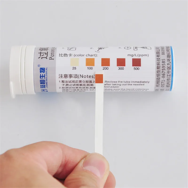 PH Test Indicatore Prova di Acqua PH 25-500 mg/l di acido peracetic Carta di Prova Per Acqua