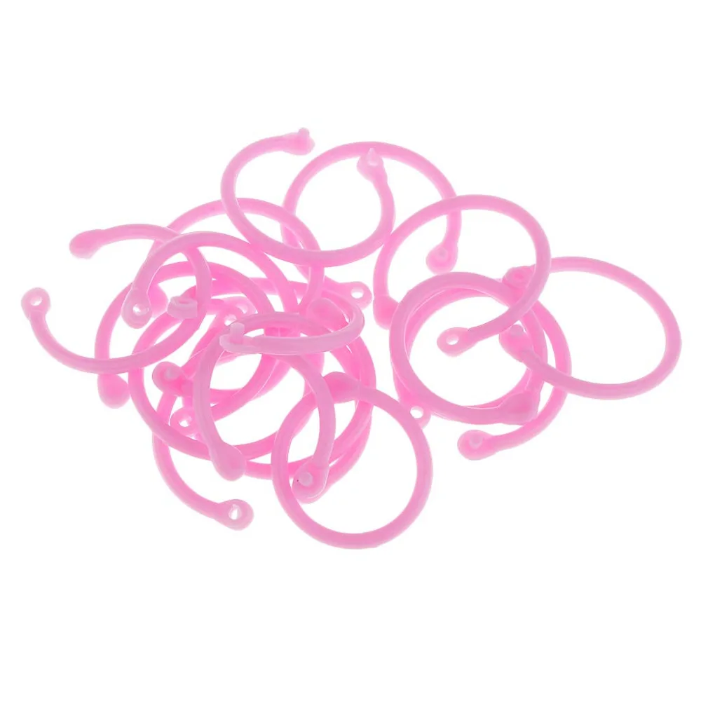 XRHYY 30PCS 15MM Plastic Paper Storage Circles Rings Loose-Leaf Binding Ring For DIY Crafts Notebook Album Stationery Accessory