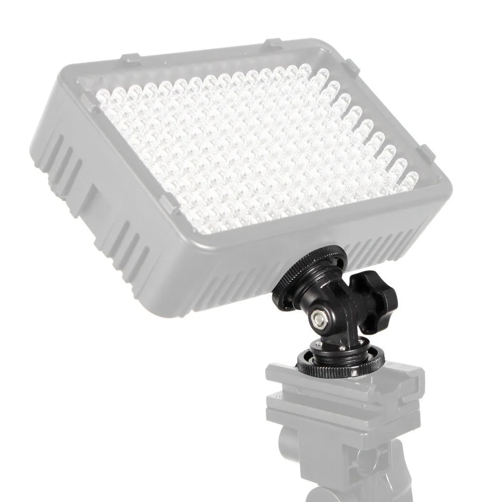 Mcoplus Rotatable Dual Hot Shoe Adapter Bracket Holder Mount For LED Video Light DSLR Camera Hotshoe Adapter
