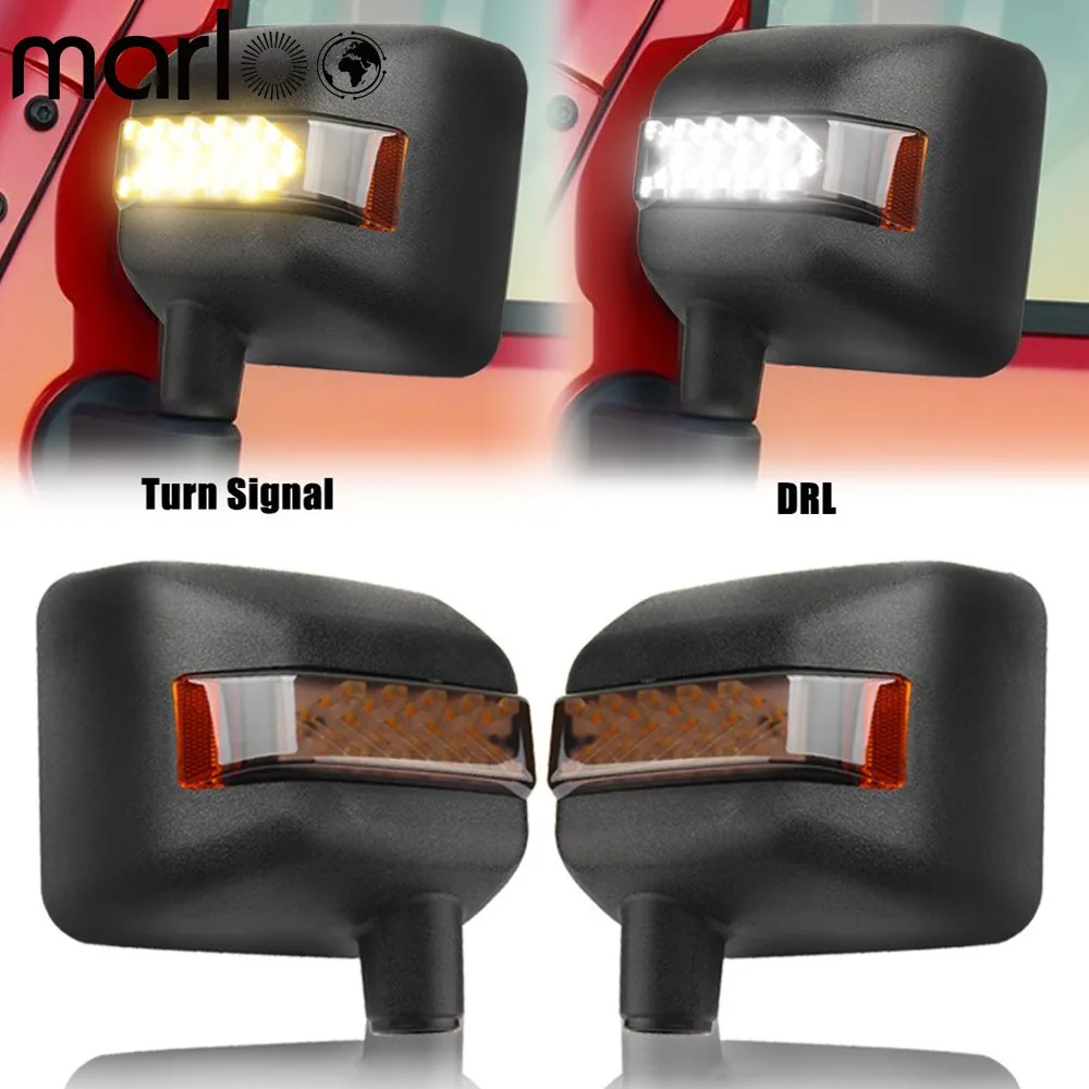 

Off-Road LED Side Mirror Cover Lights For Jeep Wrangler JK 2007-2017 Accessories Side Mirror LED Lights Arrows Turn Signals