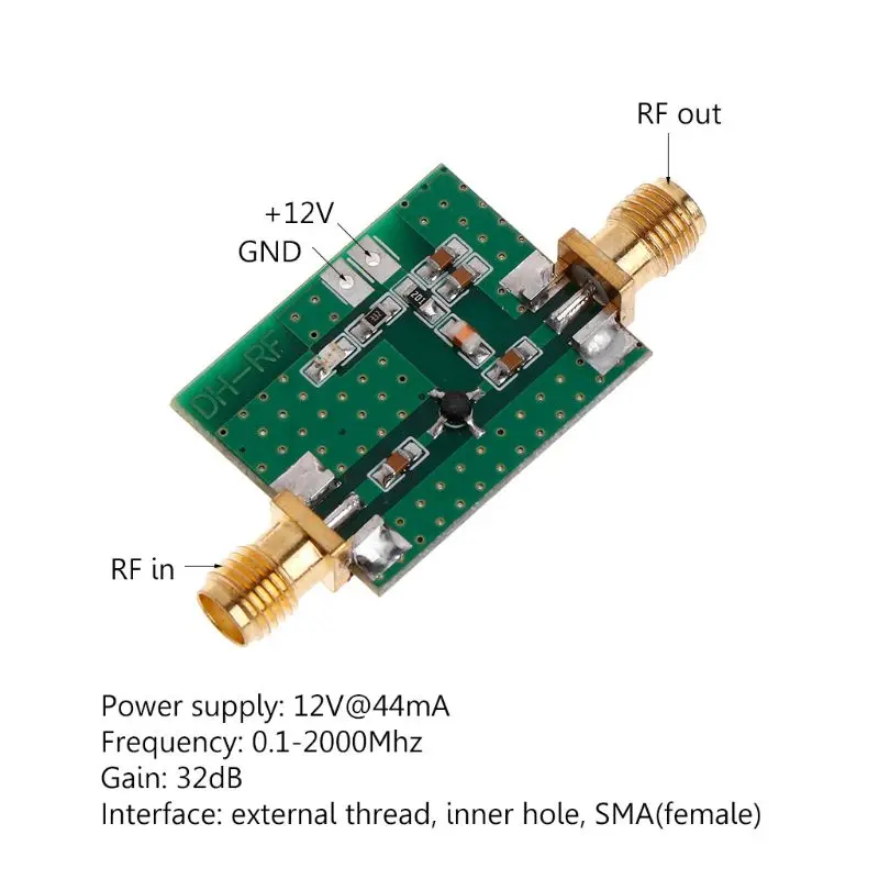 0.1-2000MHz 2GHz RF Wideband Low Noise Amplifier LNA Broadband Module Gain 30dB #319