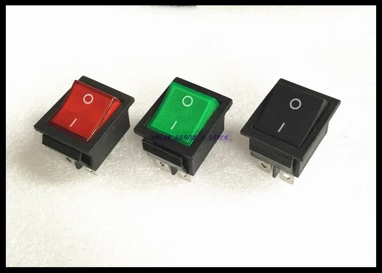 Latching Rocker Switch Power Switch I/O 6 Pins With Light 16A 250VAC 20A 125VAC 31 x 25 x 35mm Brand New