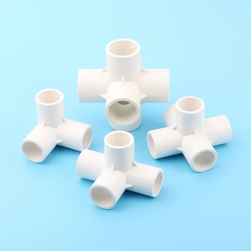 25mm Inner Dia. White Solid PVC Connector NuoNuoWell Home Garden Watering Kit Pipe Tee Cross Five-way Six-way Pipe Fittings