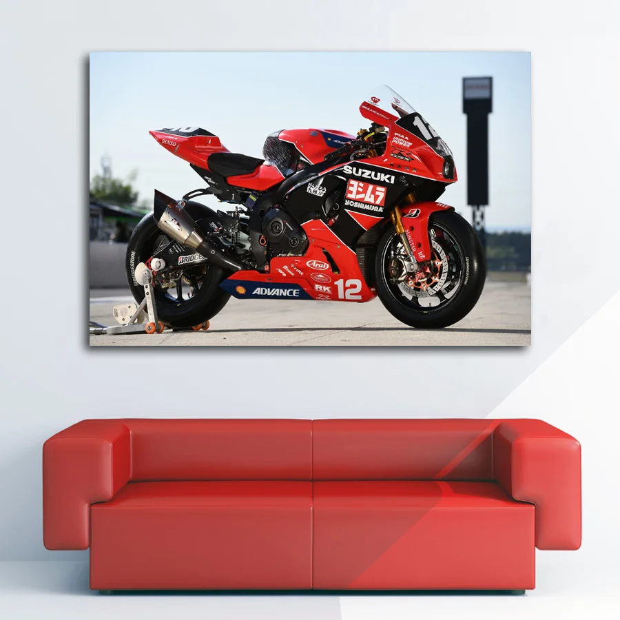 SUZUKIs Superbike Factory Racing Endurance Motorcycle Posters Wall Art Picture Silk Canvas Printed Art Paintings for Home Decor