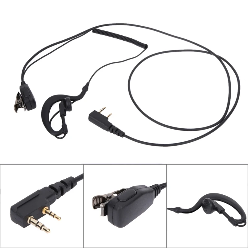2 PIN Walkie Talkie słuchawki zestaw słuchawkowy PTT MIC dla BAOFENG UV5R dla KENWOOD KPG TH TK HYT