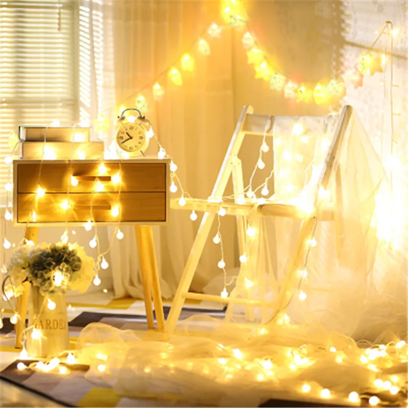 5 m 40 ลูก LED คริสต์มาสไฟใหม่ปี Garland LED คริสต์มาสไฟ Fairy Luces De Navidad Party งานแต่งงานตกแต่ง