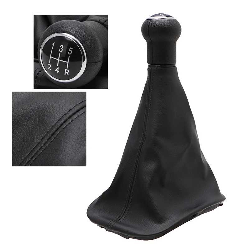 1 Pc 5 Speed Gear Shift Knob Gaitor Boot PU Leather For VW PASSAT B5 Volkswagen Bora