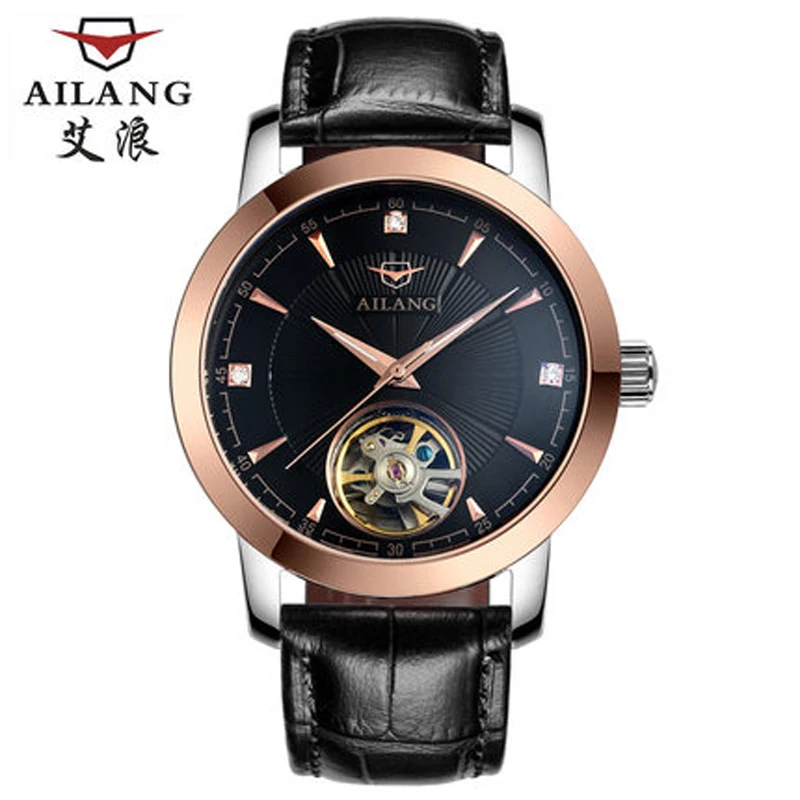 AILANG top watch brand AI wave 2017 nuovo orologio meccanico automatico da uomo in vera pelle orologio da cintura impermeabile 3ATM