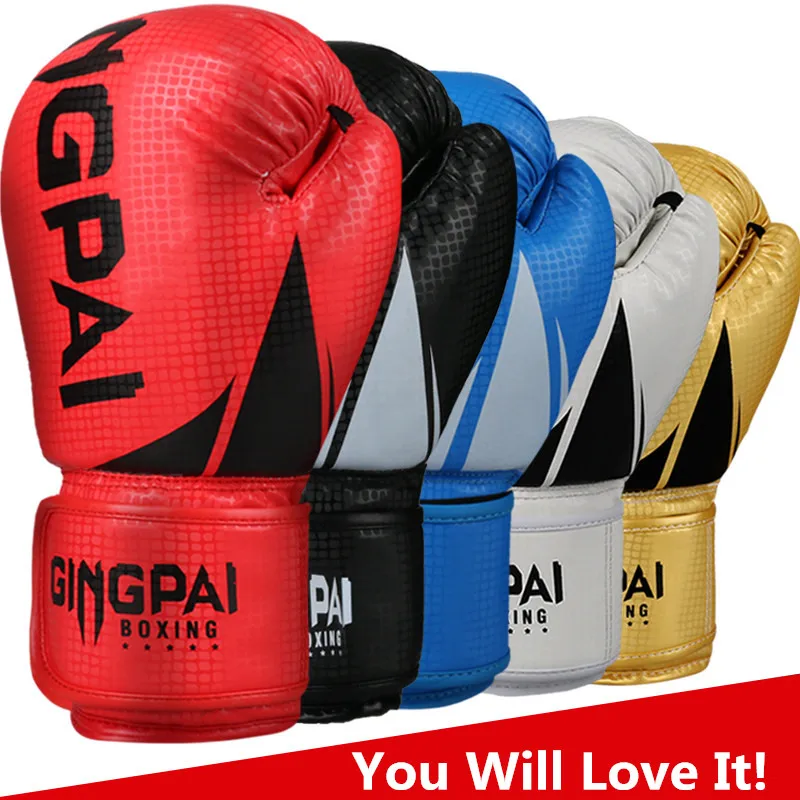 

HIGH Quality Adults Women/Men Boxing Gloves Leather MMA Muay Thai Boxe De Luva Mitts Sanda Equipments8 10 12 6OZ boks