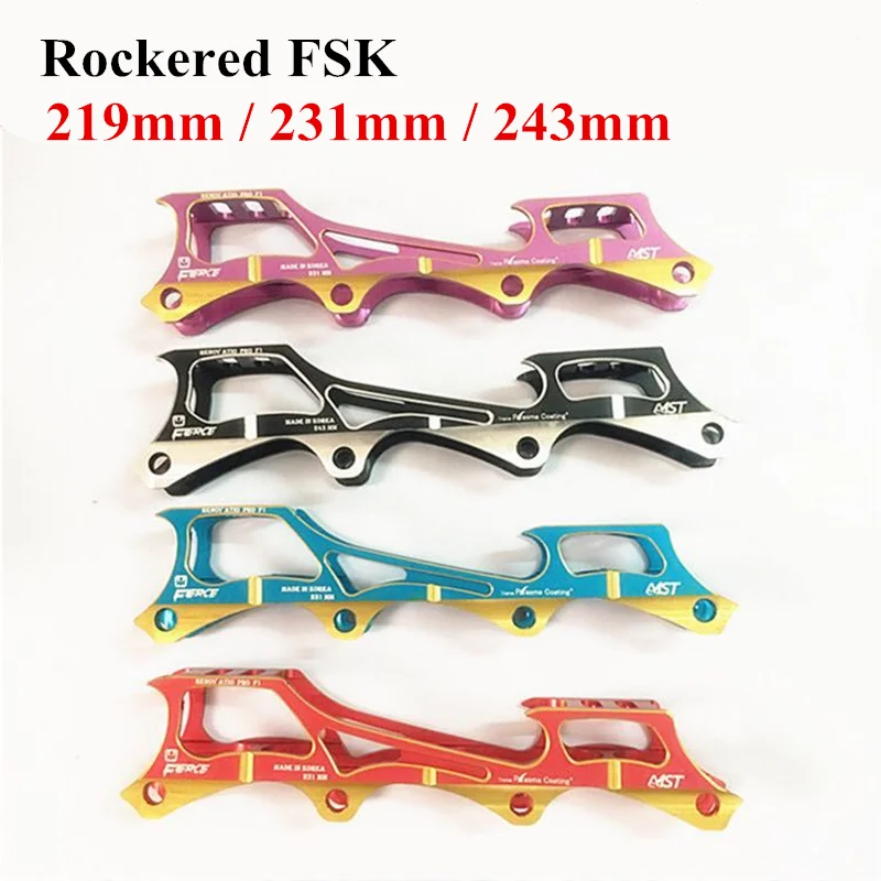 

Rocking Inline Slalom FSK Skating Frame for Dual-color FIRECE Rockered Skates Base 219mm 231mm 243mm 72MM 76MM 80MM Banana Base