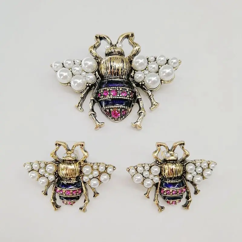 YDGY 2020 Vintage imitacja perły pszczoła broszka Antique Pin kobiety broszka Pin biżuteria kostiumowa