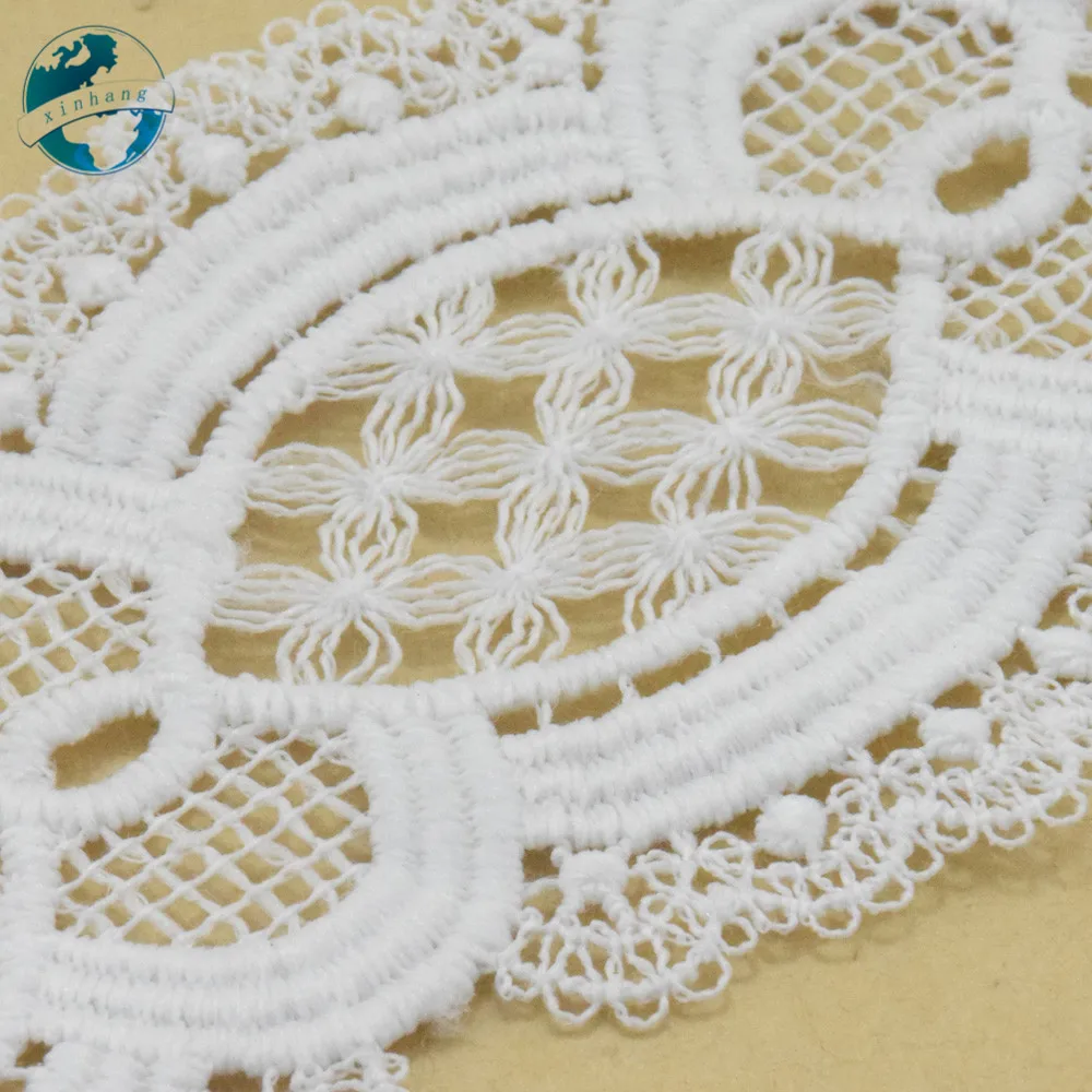 6cm wide white polyester embroidery lace french lace ribbon fabric guipure diy trims warp knitting sewing Accessories#3193