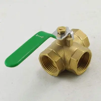 DN8/DN10/DN15/DN20/DN25/DN32/DN40/DN50 BSPP Female Brass Ball Valve L-type Three Way  Connection x 1