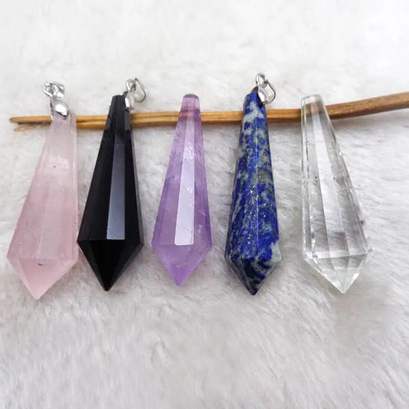 Natural quartz crystal stones wand point Spirit pendulum for healing stones