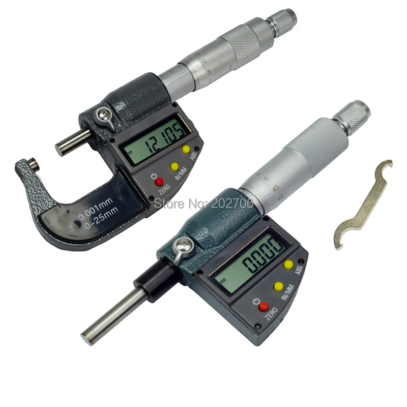 Mikrometr cyfrowy 0-25mm 0,001mm metryczny/calowy elektroniczny mikrometr zewnętrzny końcówka z węglików spiekanych cyfrowa głowica mikrometru