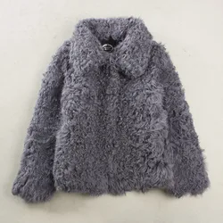 Giacca invernale da donna in pelliccia di agnello con risvolto con vera pelliccia 2018 abbigliamento invernale cappotti da donna in pelliccia naturale