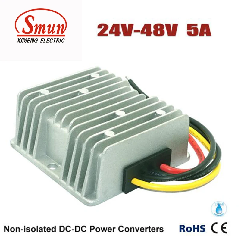 DC-DC Step Up Boost Converter 24V to 48V 5A 240W Waterproof Voltage Regulator for Electric Car Automotive RV CE RoHS