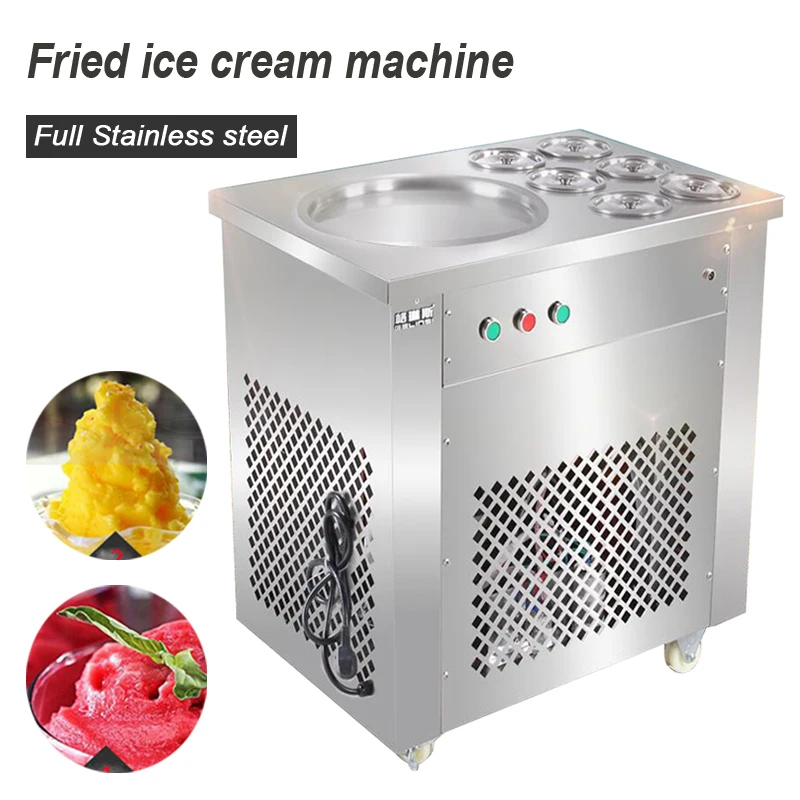 

Fried ice cream roll machine ice pan Fry flat ice cream maker Full Stainless steel yoghourt fried ice cream machine 220v 1200w