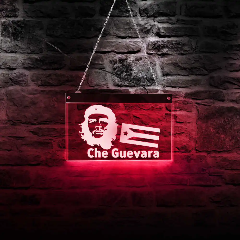 

Cuban Revolutionary Ernesto Che Guevara LED Neon Sign Communist Revolution Cuba Multi-Colors Lighting Decor Acryic Wall Sign