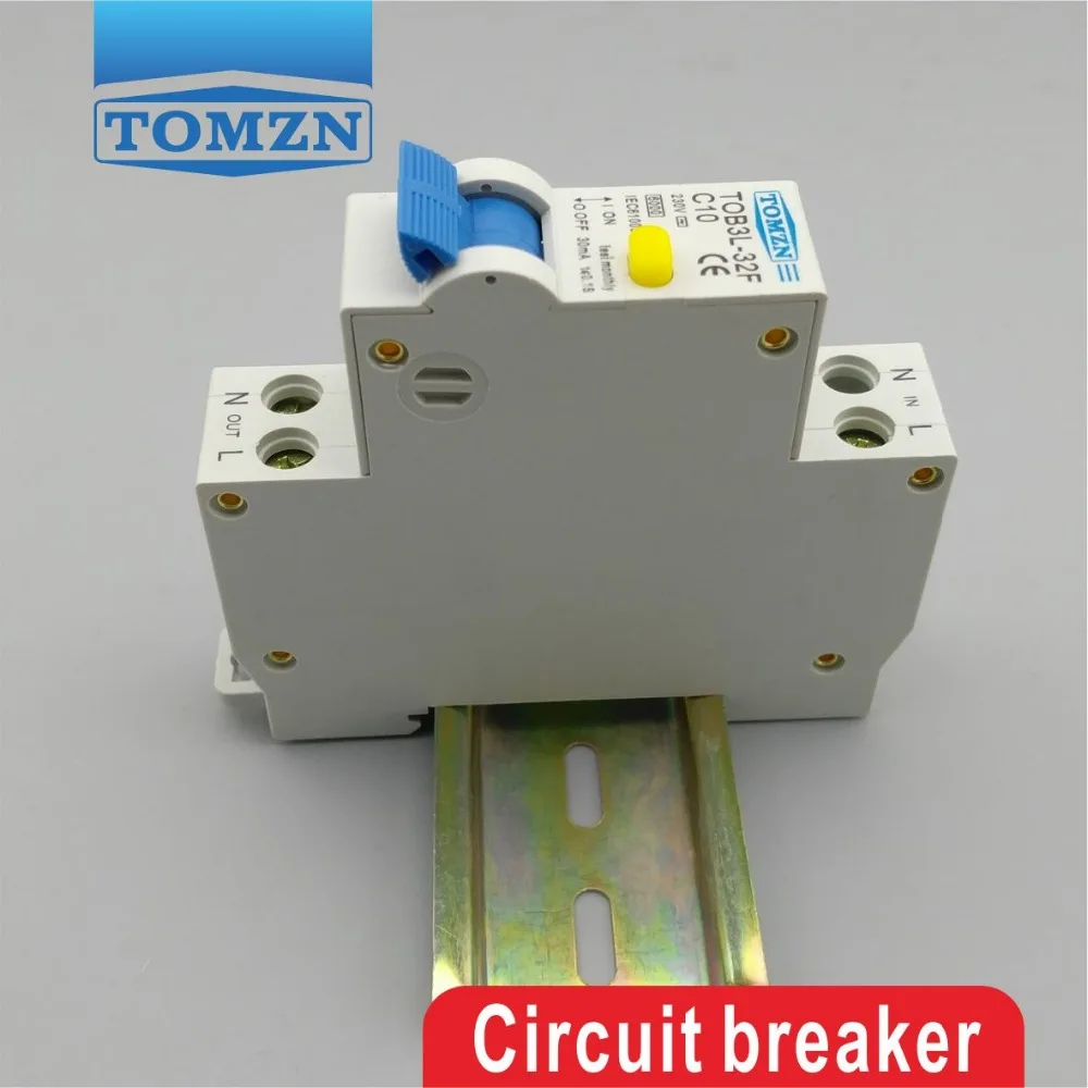 TOB3L-32F 18MM RCBO 10A 1P+N 6KA Residual current Circuit breaker with over current and Leakage protection