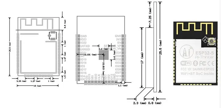 Oryginalny AI-THNKER ESP32-S ESP-32S IPEX Bluetooth i WIFI dwurdzeniowy procesor z niskim poborem mocy MCU na ESP32