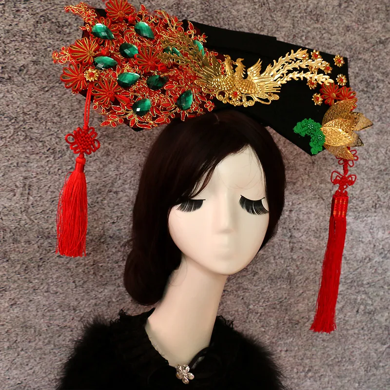 chinese qing dynasty hair products empress cosplay head wear queen cosplay vintage hair accessories