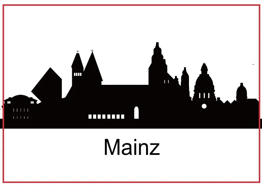 Metall Wrapped Magnets SOUVEMAG 78*54*3mm Mainz Skyline Souvenir Kühlschrank Magneten 20437