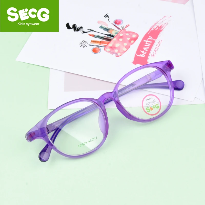 SECG lovely Kids Glasses Frame Children Girl Boy Soft silica Glasses Leg Myopia Eyeglass Frame Optical Eyewear Eyeglasses Frame