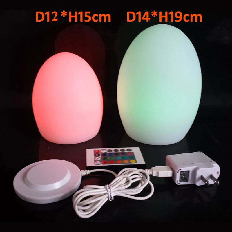 Skybessech d12 * h15cm mini noite luz ovo forma 16 cores led humor à prova dip68 água ip68 para a barra de café móveis frete grátis 1pc