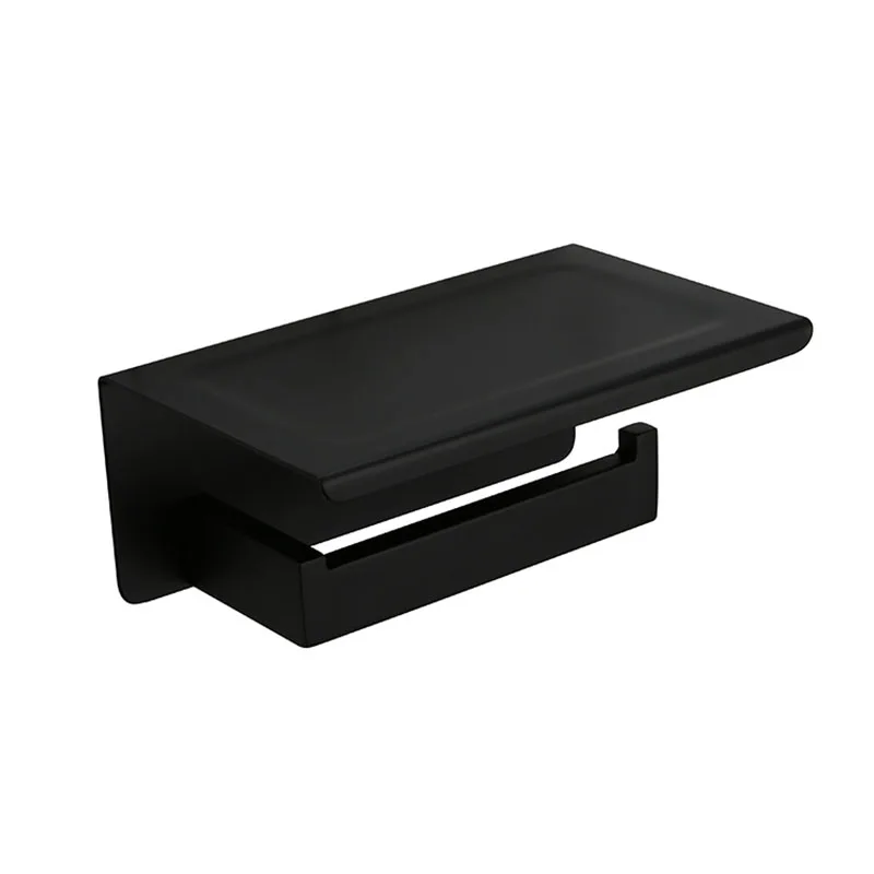 Wit & Spiegel Chrome Gepolijst & Black & Geborsteld Rvs Toiletrolhouder Top Plaats Dingen Platform 4 Keuzes - afbeelding 1