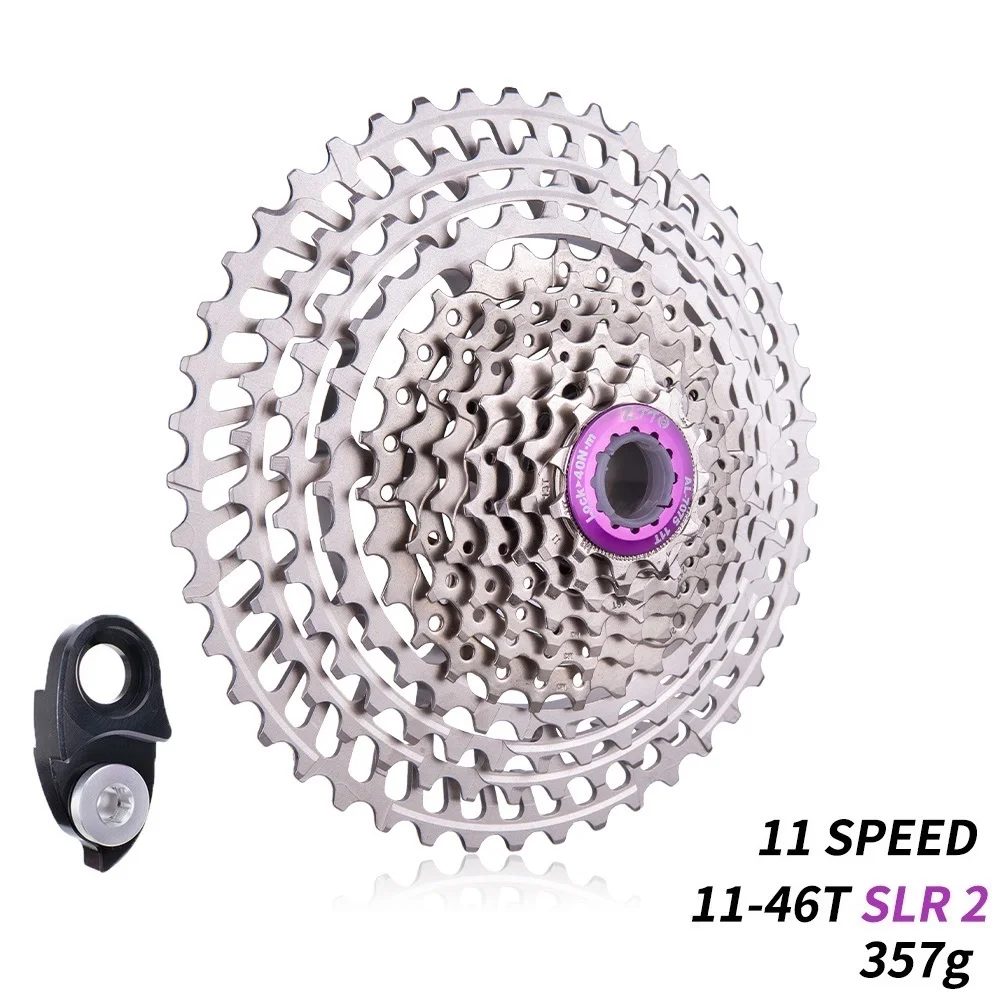 

Ultralight MTB 11 Speed SLR Cassette 11-46T 11S Wide Ratio Silver CNC 11V K7 HG Compatible Mountain Bike Freewheel Sprocket