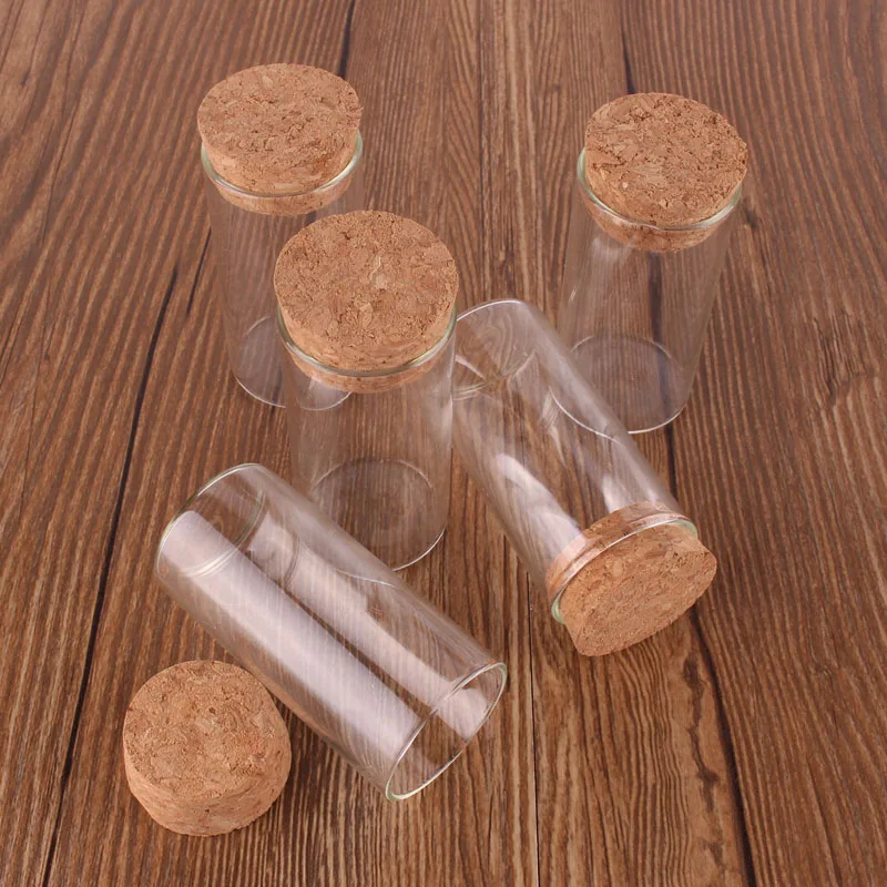 Dia 30mm: 15ml 25ml 30ml 35ml 40ml 50ml 60mlTransparent Glass Test Tube Vials Terrarium with Cork Stopper Glass Container 24pcs