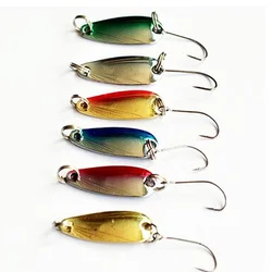 TOMA 10pcs 2.5g fishing metal spoon baits metal spinner lure trout spoon mini bait wobbler artificial spoon