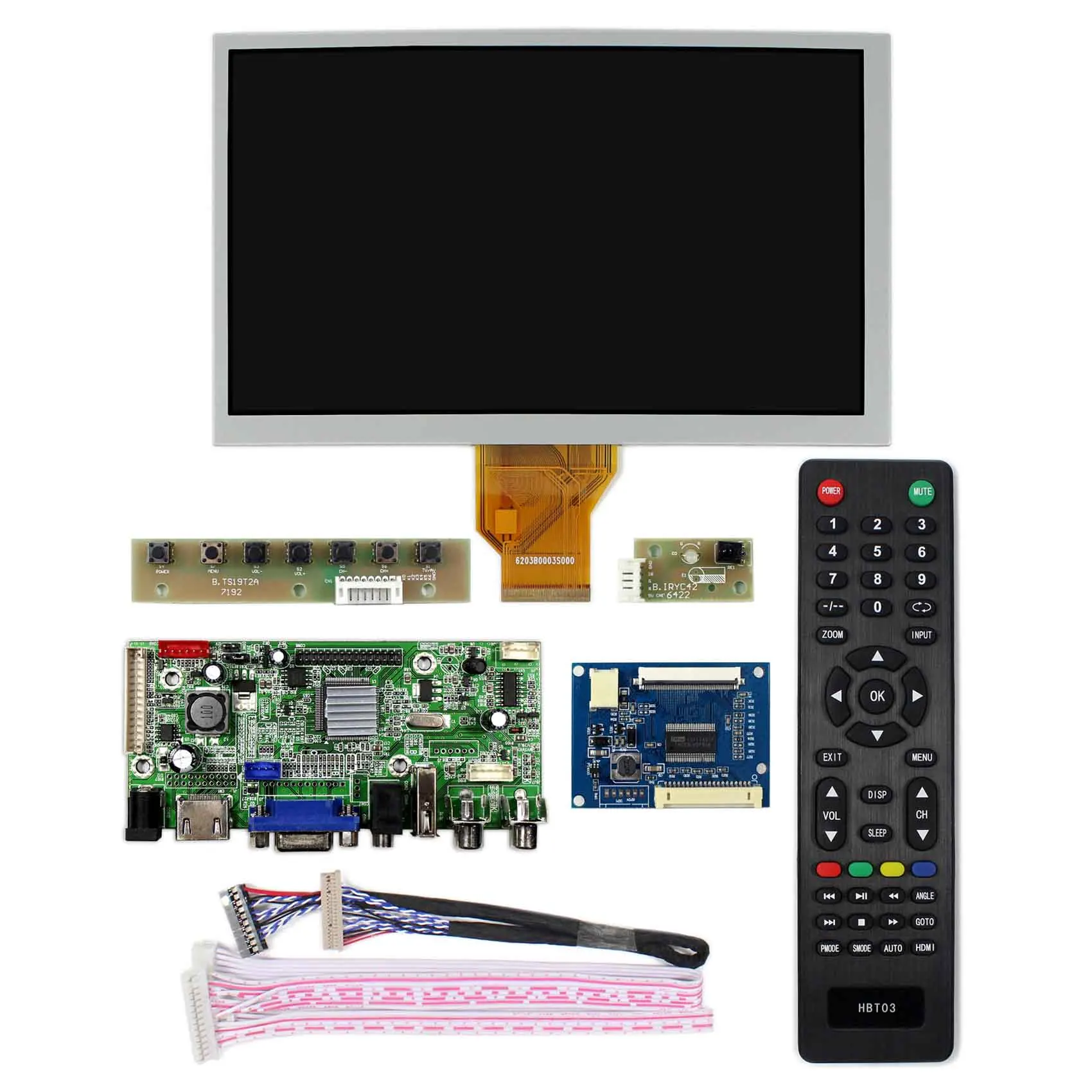 Hd mi + vga + av + オーディオ + usb lcdコントローラボード8 "AT080TN64 800 × 480液晶画面