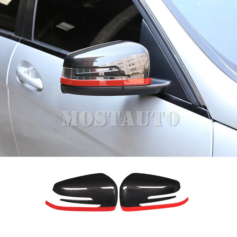 For Benz E Class W212 Coupe W207 C207 Carbon Fiber Style Rearview Mirror Cover 2012-2016 2pcs Car Accessories Interior Car Decor